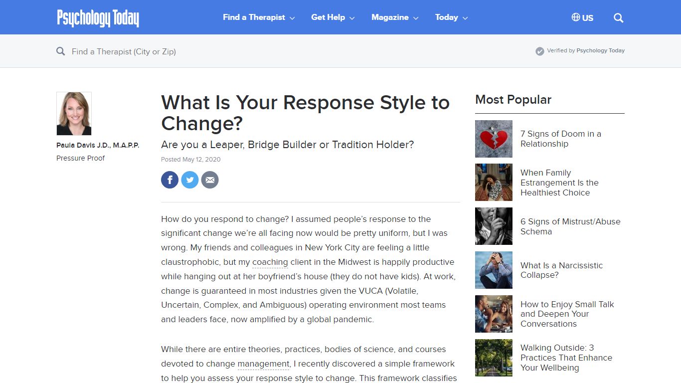 What Is Your Response Style to Change? | Psychology Today